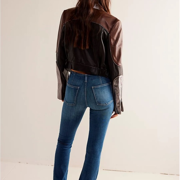 Free People Women's Boot Cut Jeans in Blue - Picture 4 of 7